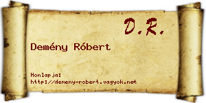 Demény Róbert névjegykártya