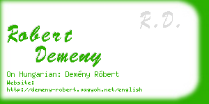 robert demeny business card