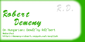 robert demeny business card